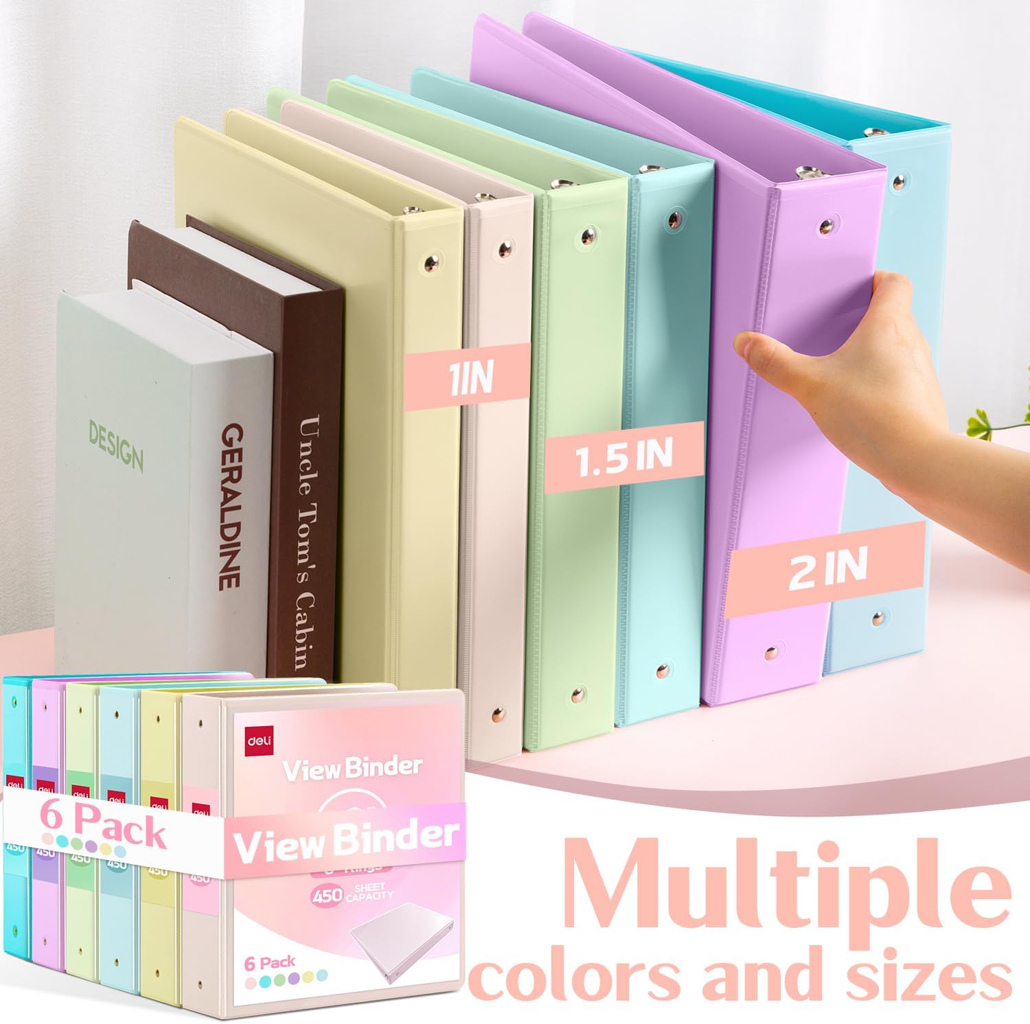 Thumbnail 6 de Deli 2-inch 3-Ring Binder, 450-Sheet Capacity