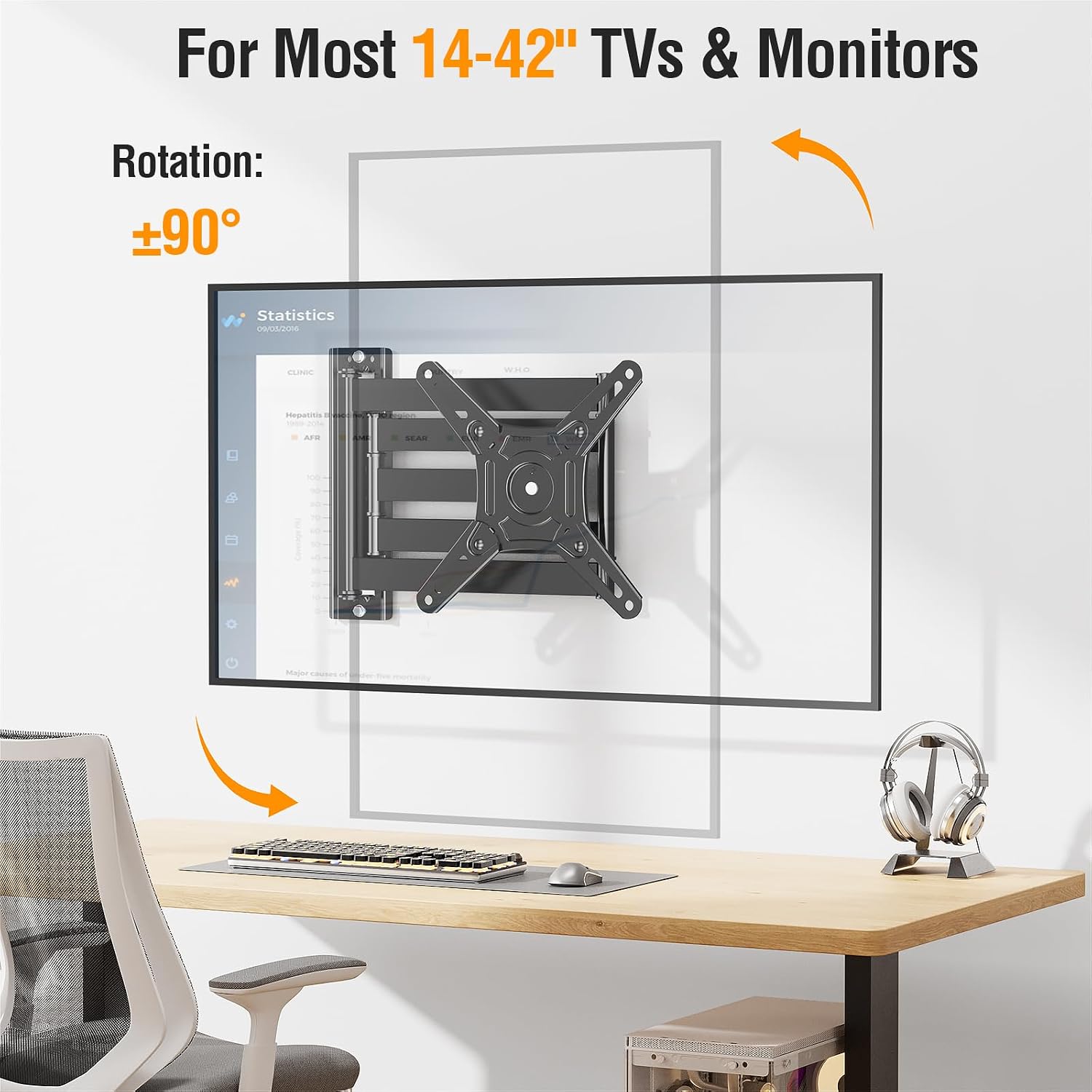 Detalle de ELIVED TV Wall Mount 29.5-Inch Arm