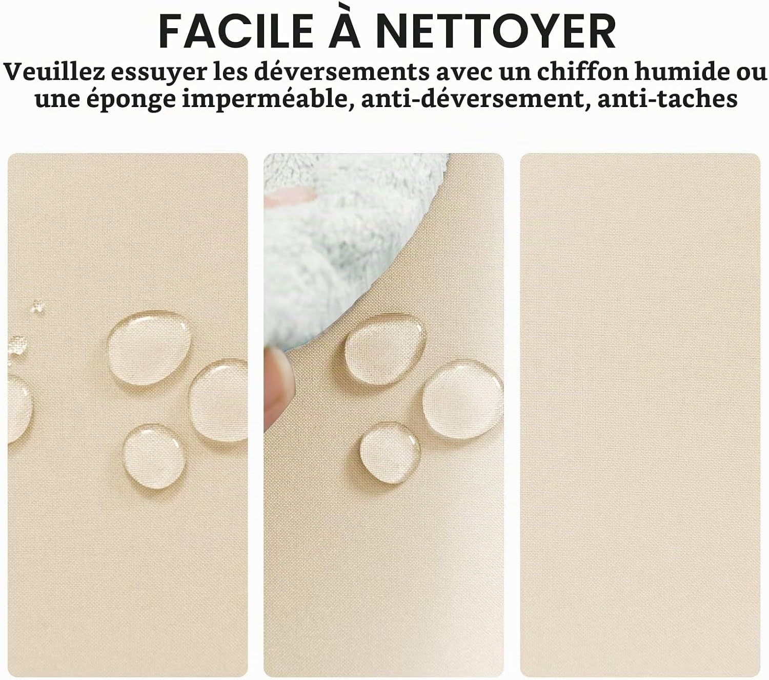 Detalle de DWCN DWEU-YZBPWN-60-26 rond tafelkleed, 150 cm, beige polyester