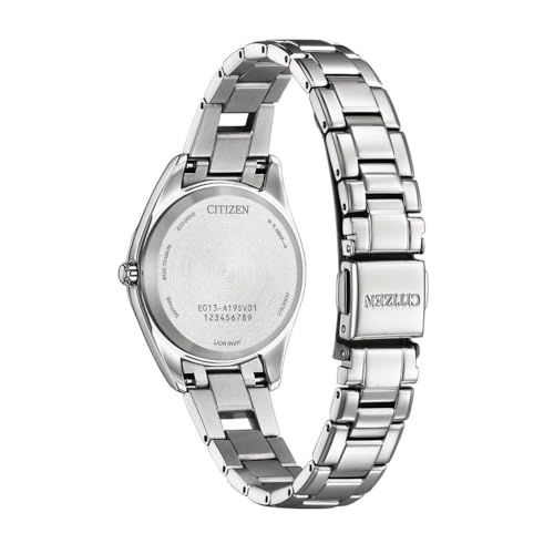 Thumbnail 2 de Citizen Montre Eco-Drive Analogue pour Femmes — Bracelet Titane Argent 19 cm, Cadran Bleu