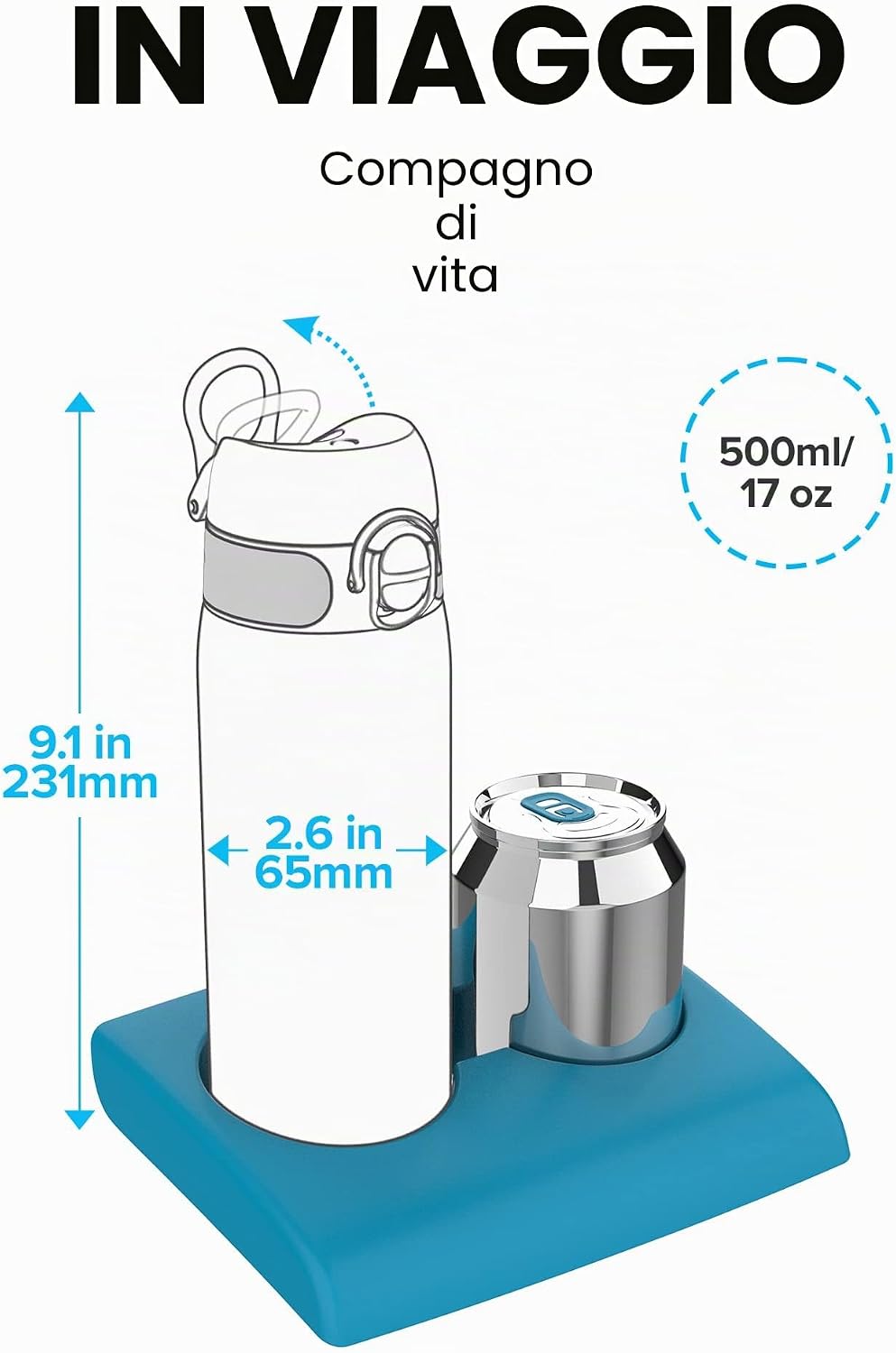 Thumbnail 2 de ION8 Borraccia Termica in Acciaio Isolato 500ml: resistente,pratica e sicura