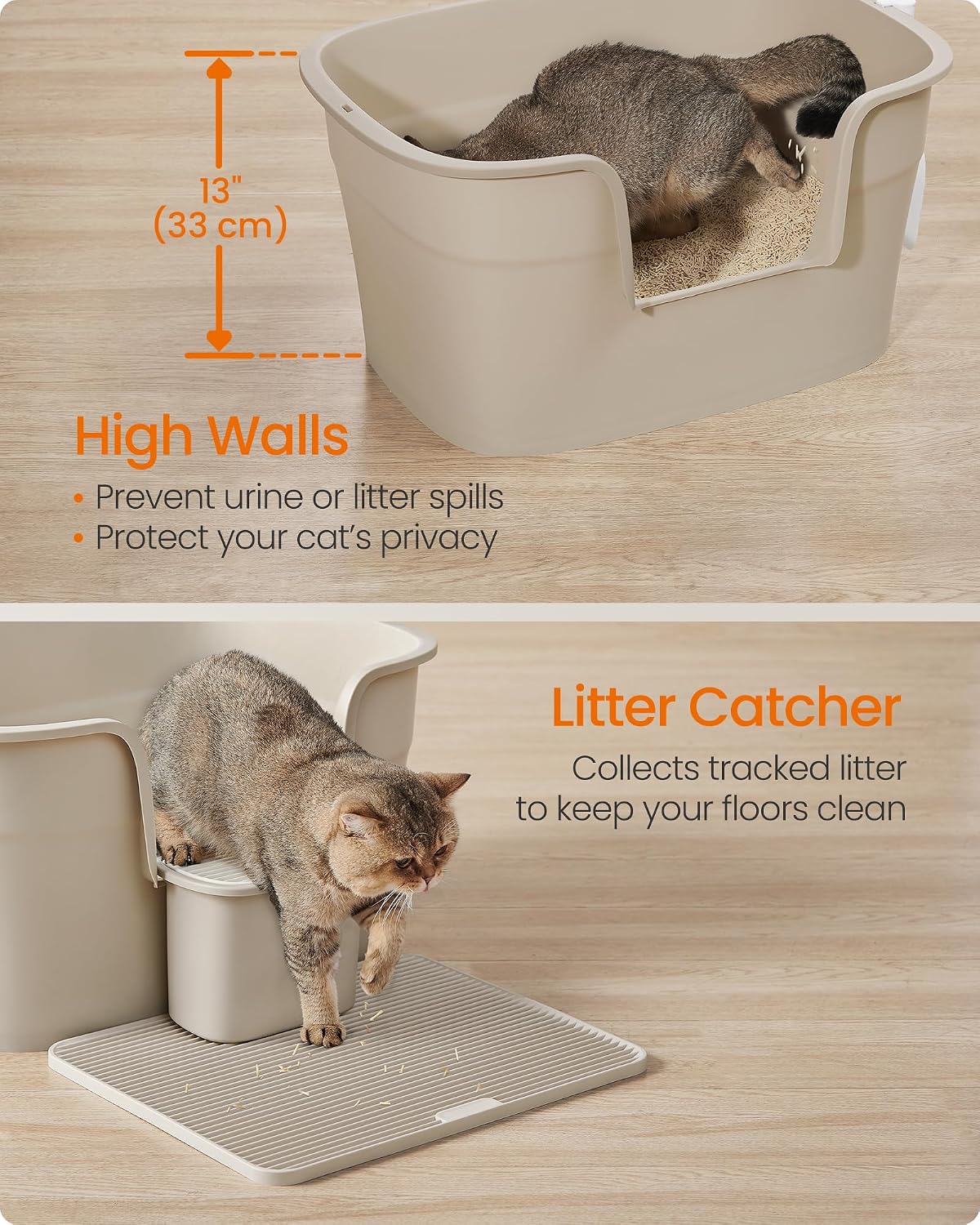 Thumbnail 5 de Feandrea BOXAL Collection PPT003K01 Extra-Large Cat Litter Tray with High Sides