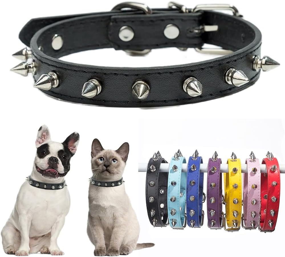 Thumbnail 6 de Spiked Dog Collar in PU Leather