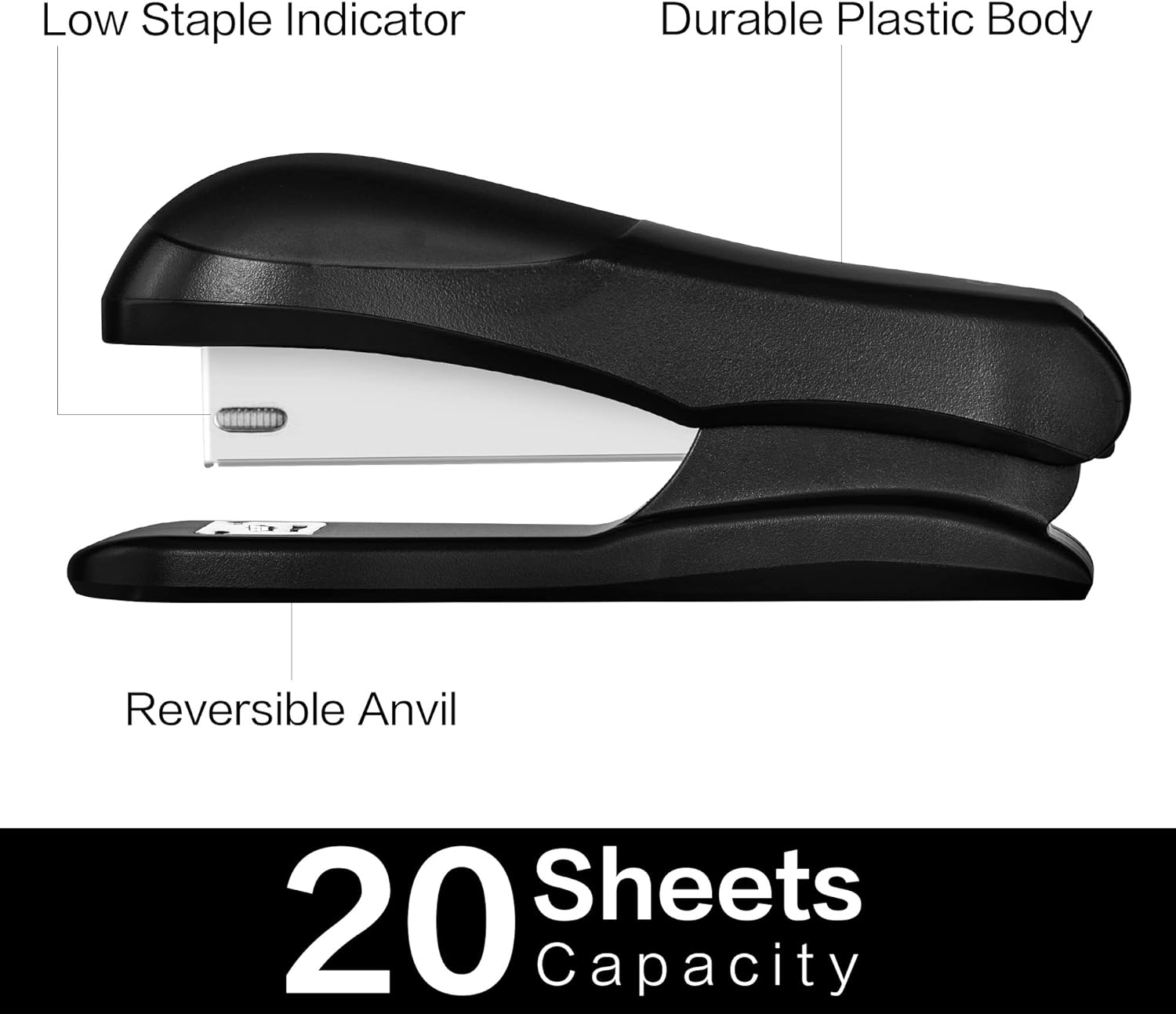 Thumbnail 2 de Deli Stapler Value Pack: Desktop Standard Stapler with 20‑Sheet Capacity, 640 Staples & Remover
