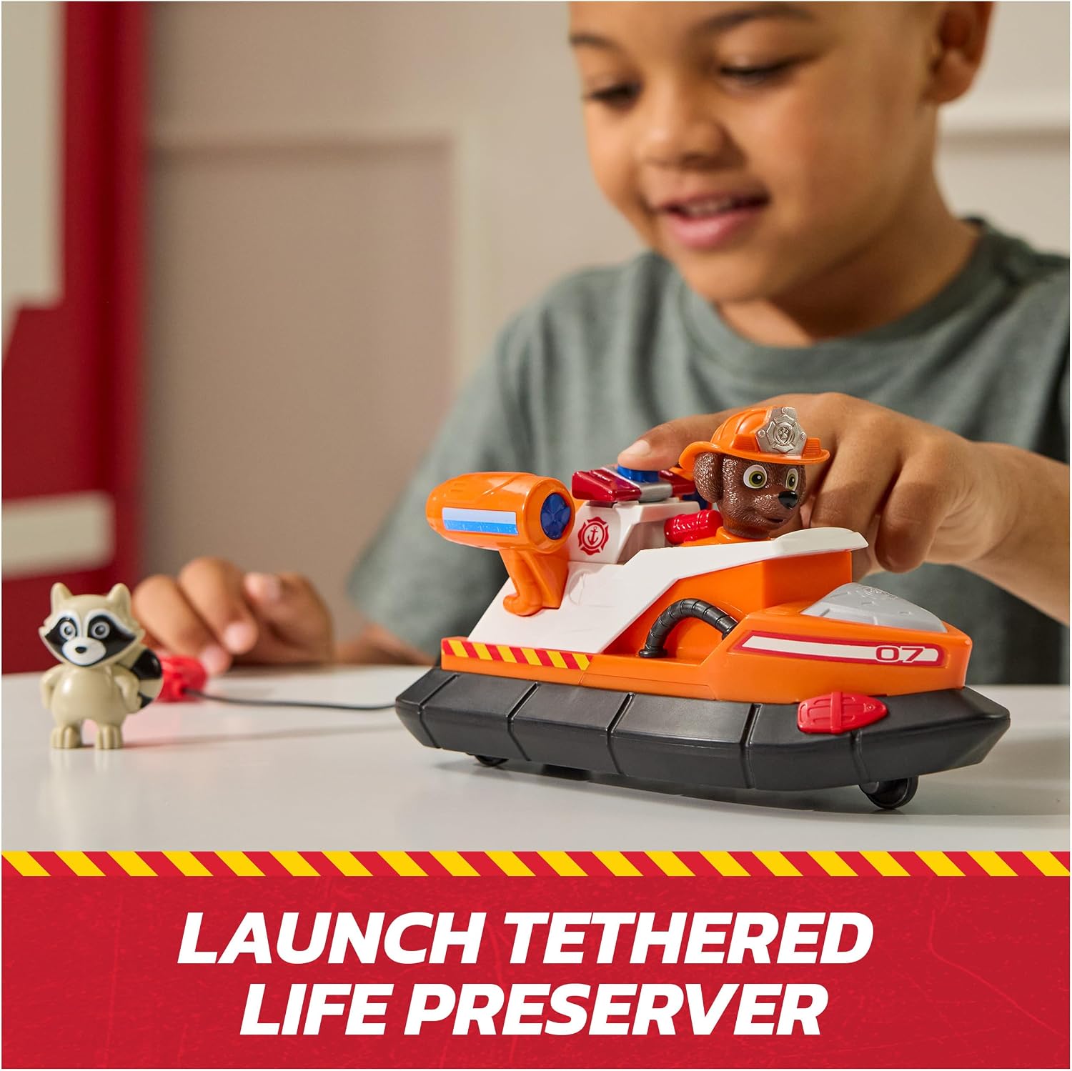 Thumbnail 5 de Paw Patrol Pat Patrouille Zuma Fire Rescue : voiture figurine avec bouée de sauvetage