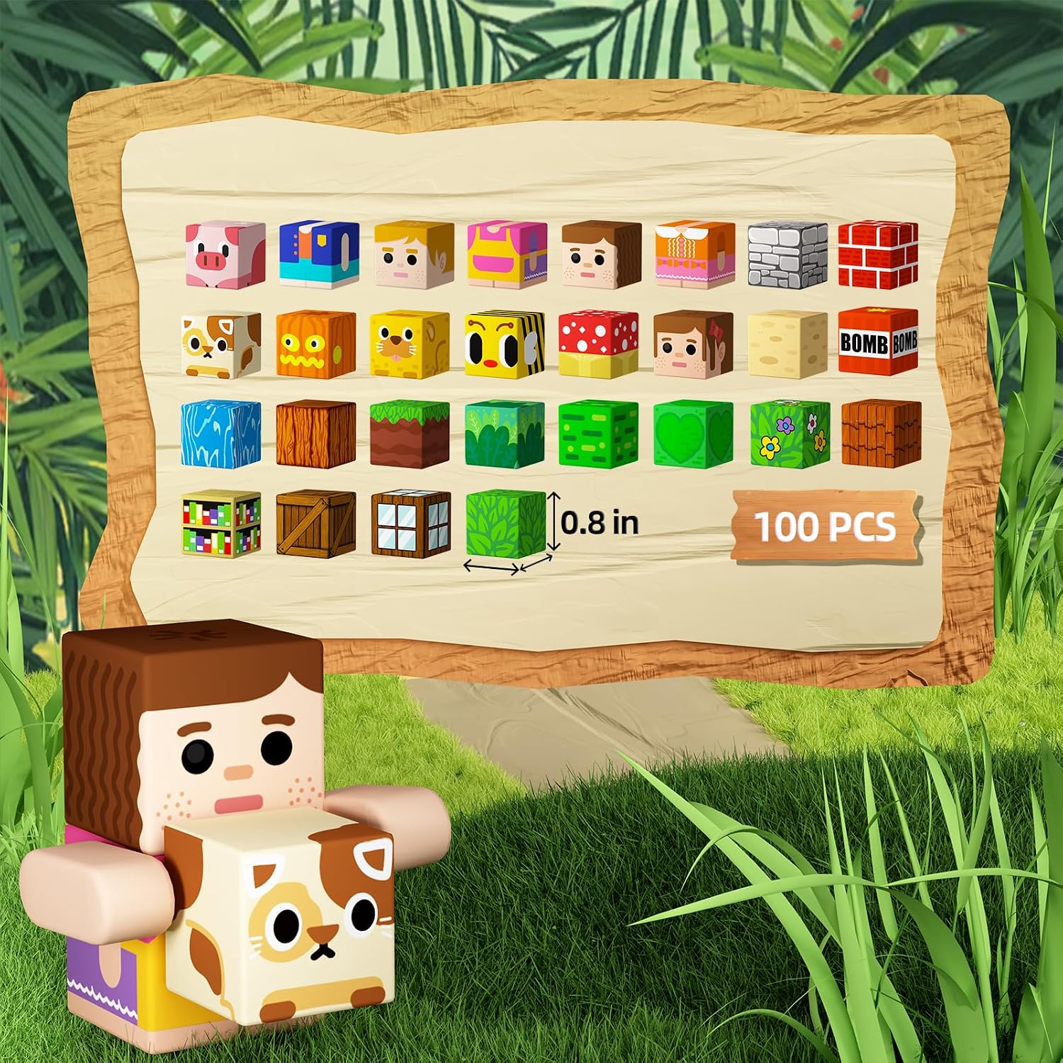 Detalle de KIDCHEER Bloques magnéticos 100 piezas