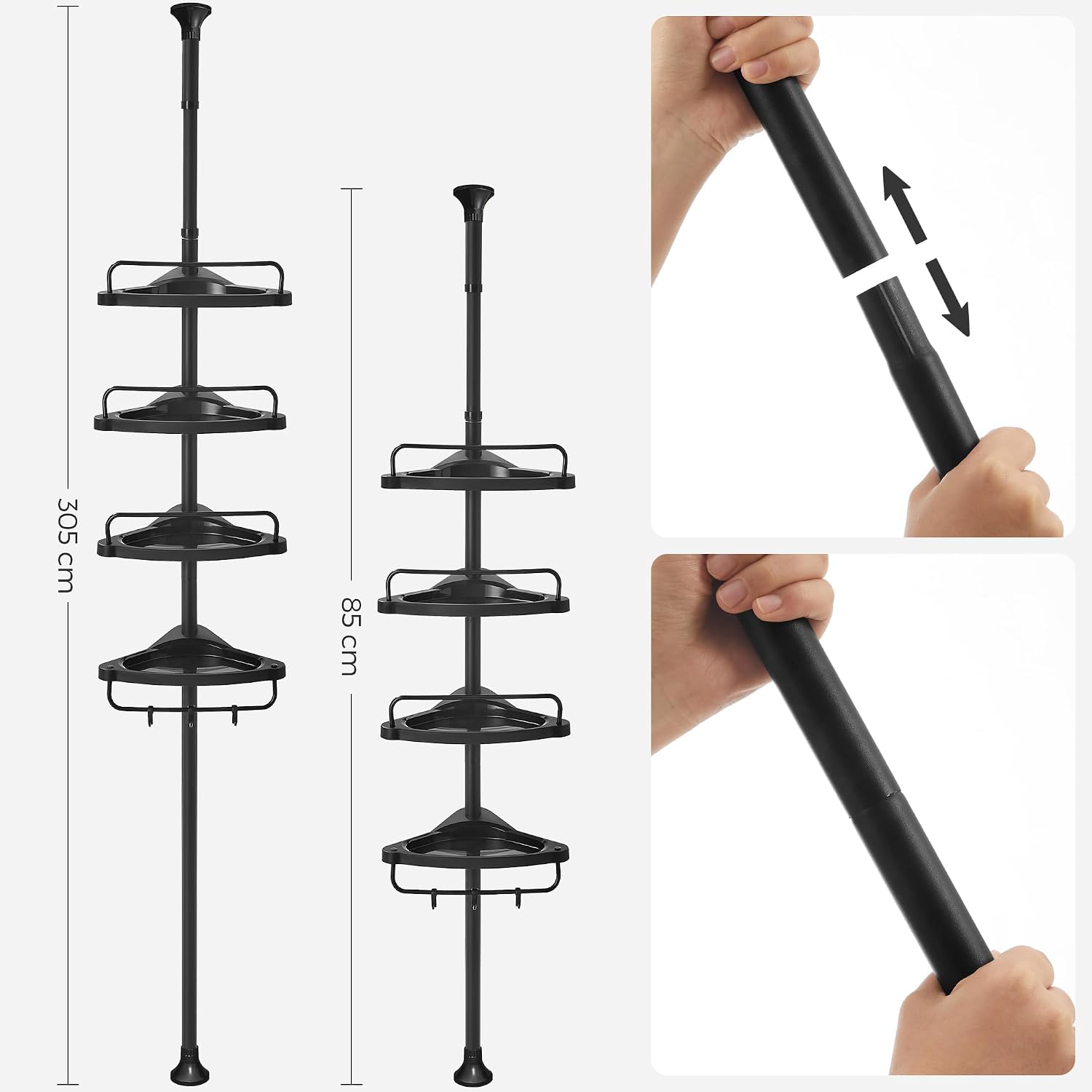 Detalle 2 de Duschregal SONGMICS Eckregal Bad 85-305 cm