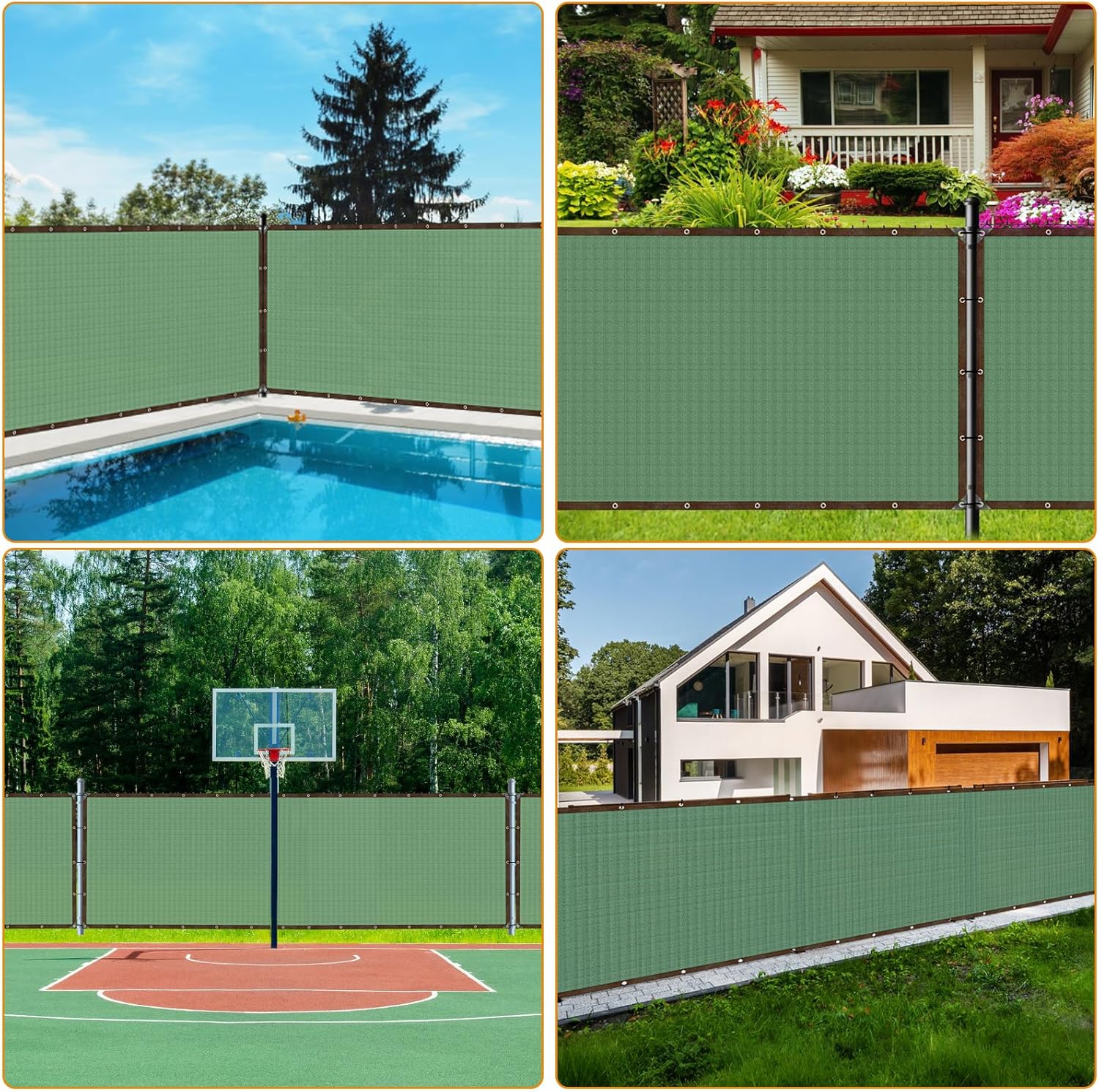 Thumbnail 6 de Esilihom Privacy Netting 1m x 10m HDPE 85% UV Block garden screen with holes and 100 cable ties