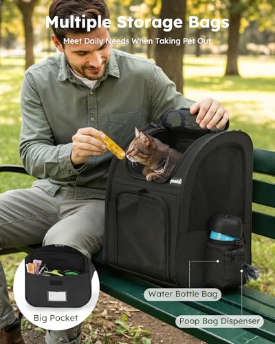 Thumbnail 7 de Pecute Sac à Dos Respirant pour Chat et Petit Chien Noir