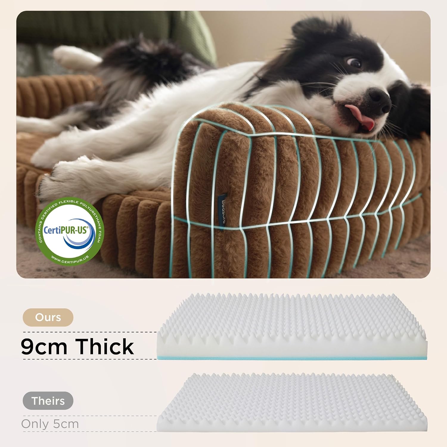 Detalle de Bedsure Orthopedic Dog Bed 106x76x18cm