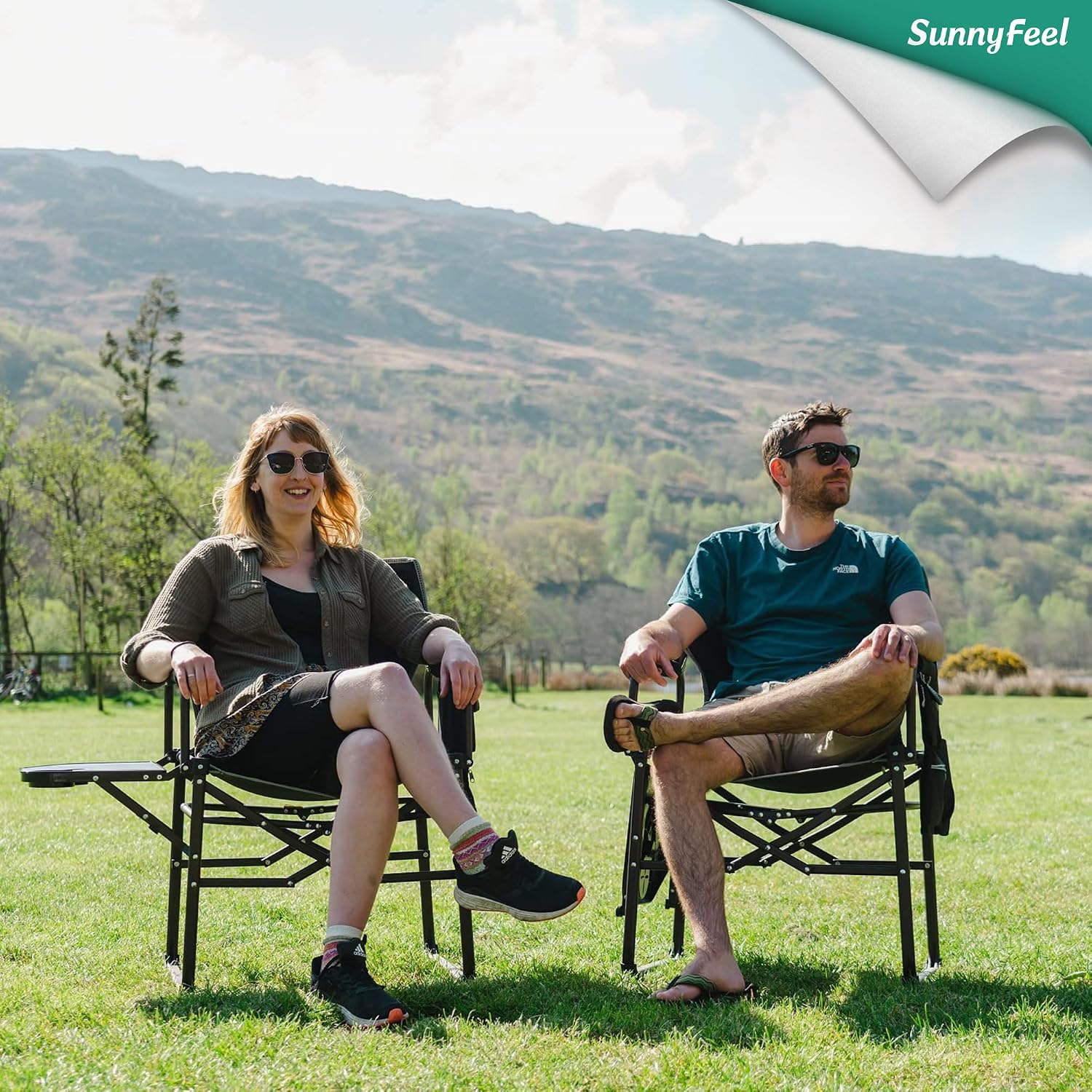 Thumbnail 3 de SunnyFeel Camping Directors Chair - Heavy Duty Oversized with Side Table
