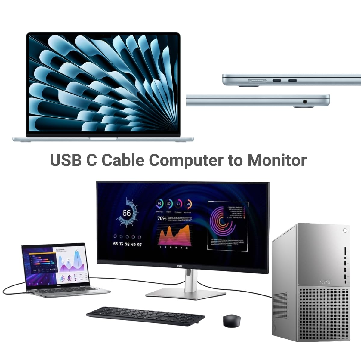 Thumbnail 6 de Ubluker USB C to USB C Cable 40Gbps 3M: Versatile USB4/Thunderbolt 4 Cable for Power, Video and Data