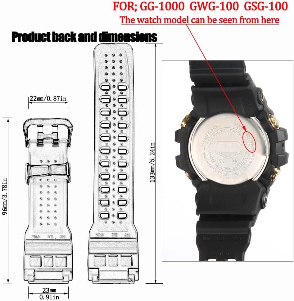 Thumbnail 1 de MCXGL GG-1000 Resin Replacement Strap – Ersatzarmband für Casio Mudmaster (GG-1000/GWG-100)