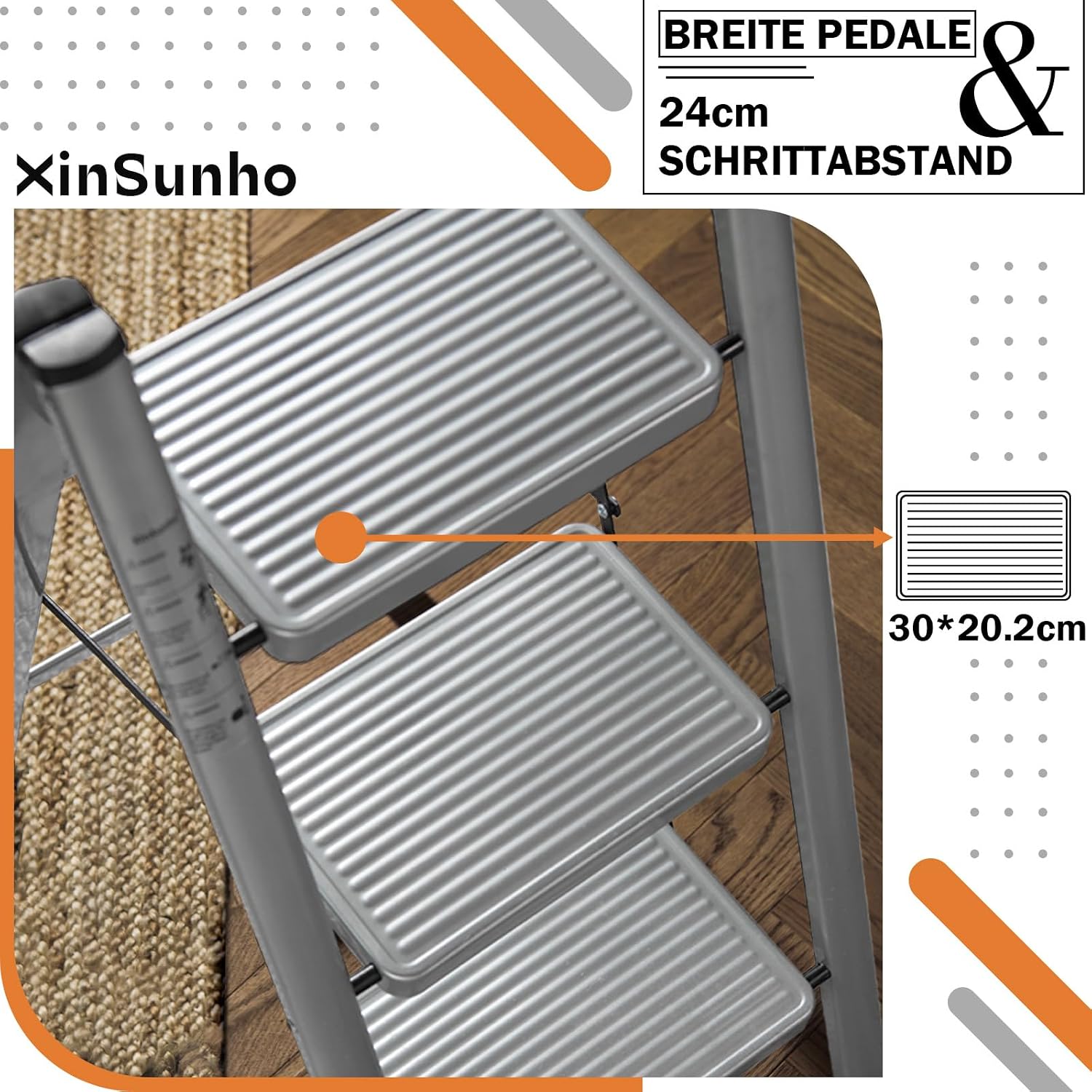 Detalle 2 de XinSunho Leiter 3 Stufen Tragbar 150 kg