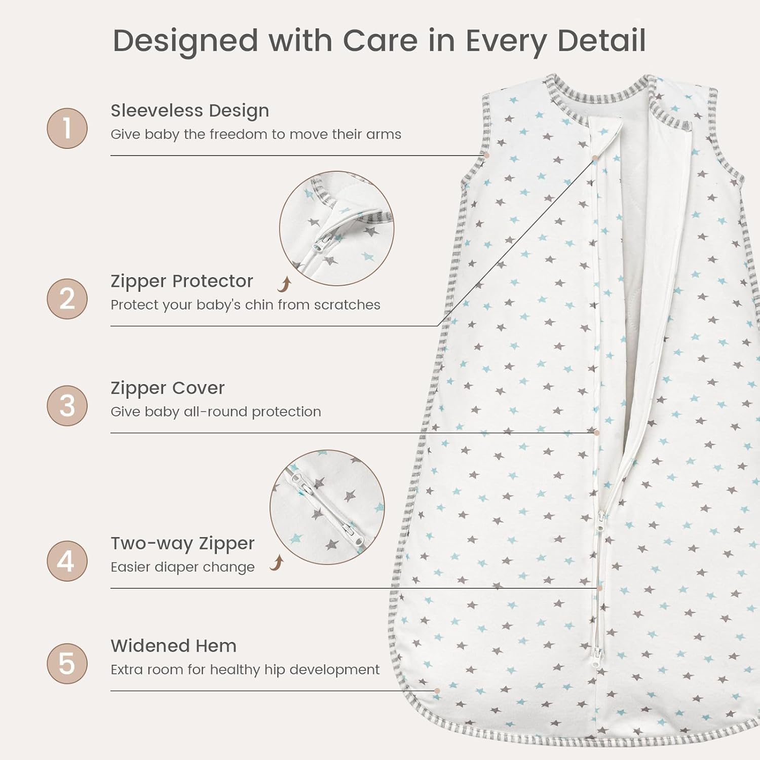 Thumbnail 1 de TURMIN baby 1.5 Tog cotton sleeping bag