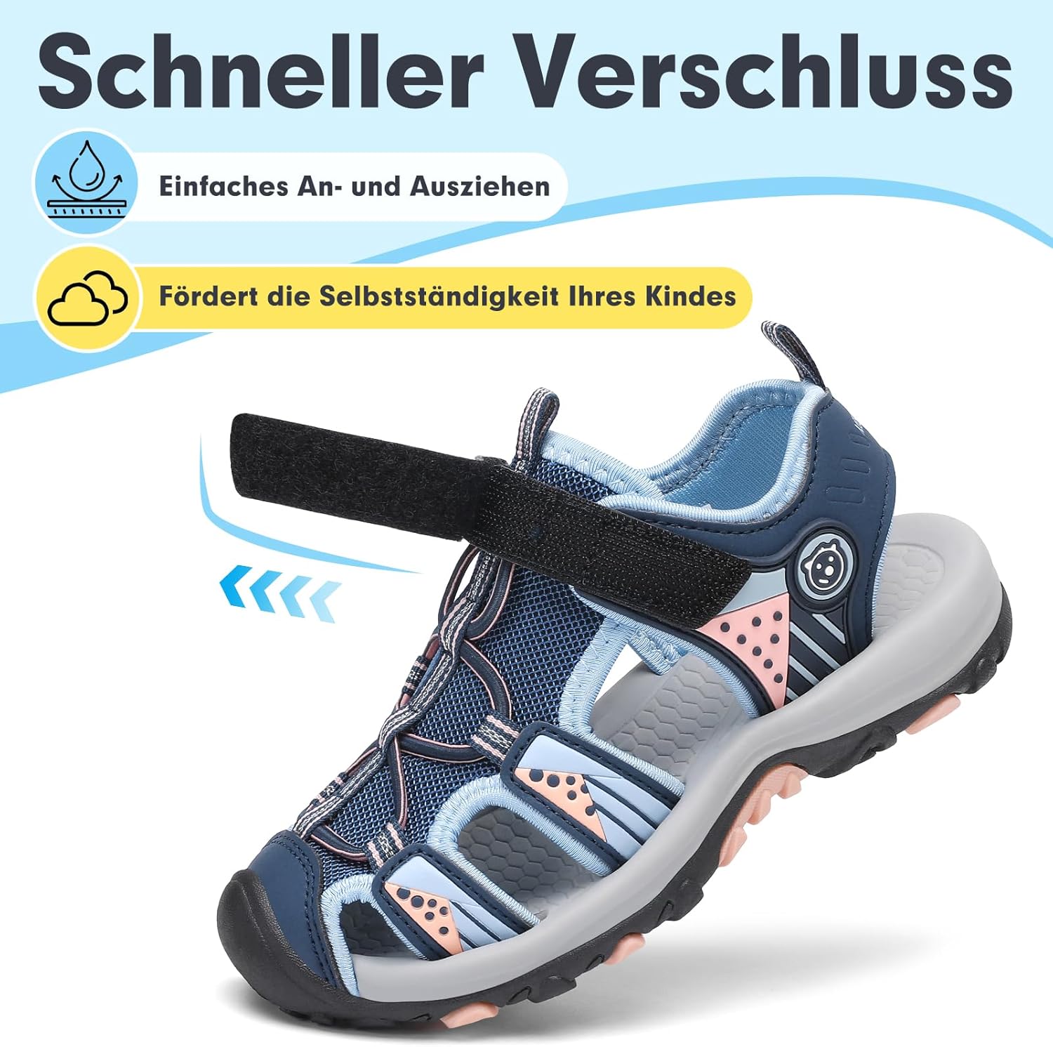 Thumbnail 2 de Mishansha Geschlossene Jungen Sandalen – Atmungsaktiv, Schnellverschluss und rutschfeste Sohlen, Größe 24–39