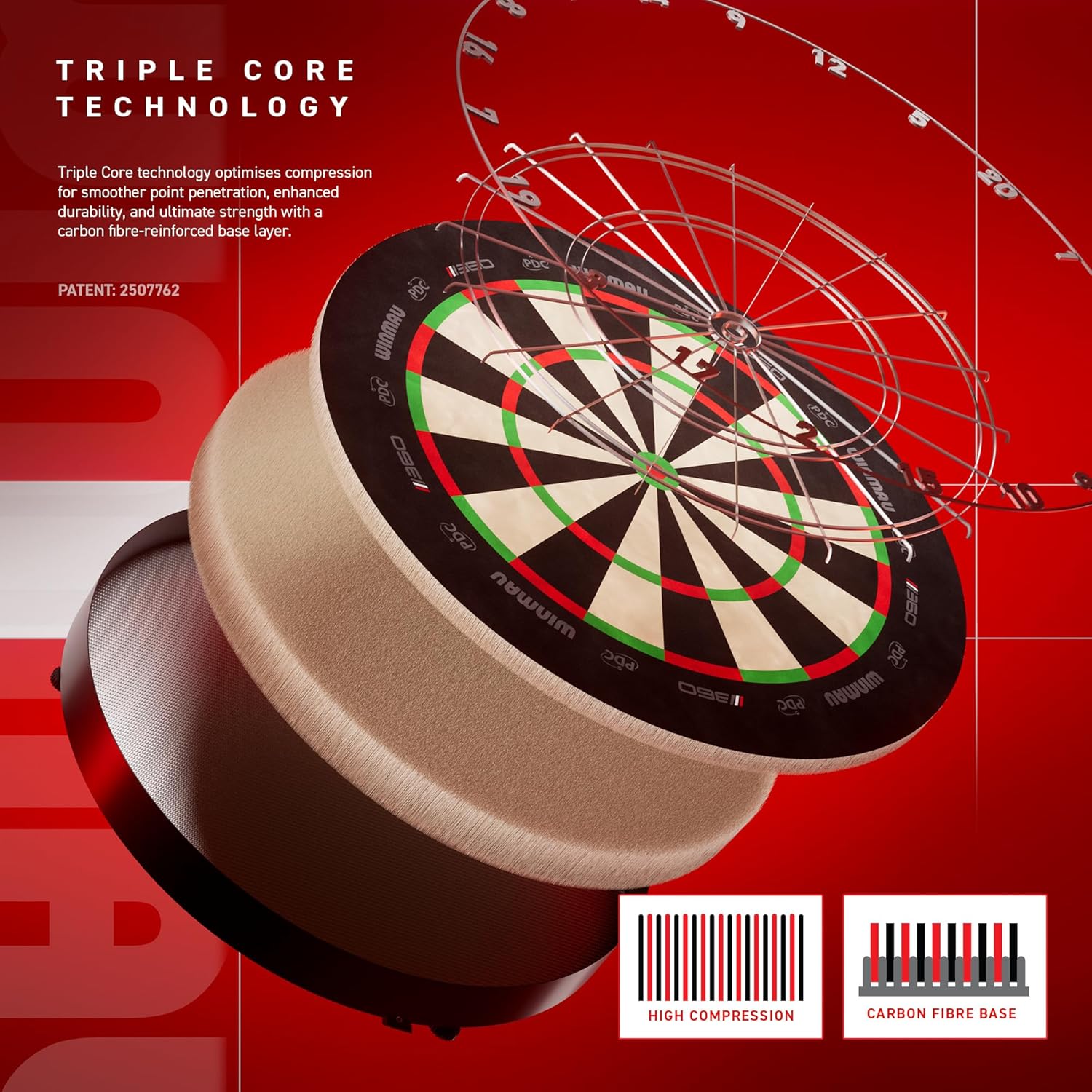 Thumbnail 3 de Winmau Blade 360 Dart Board – PDC Professional with Triple Core Technology