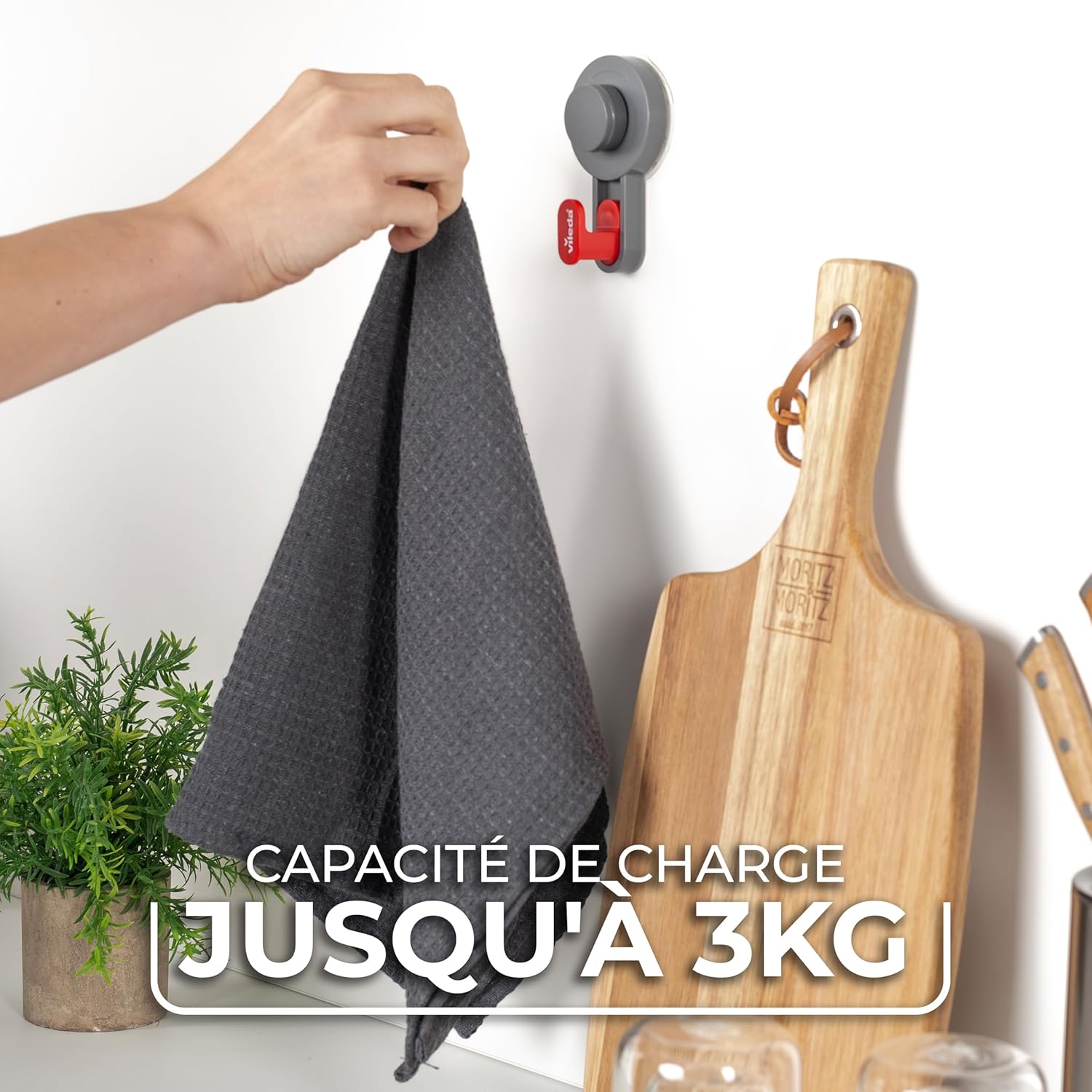 Thumbnail 4 de Lot de 3 crochets adhésifs Vileda jusqu’à 3 kg