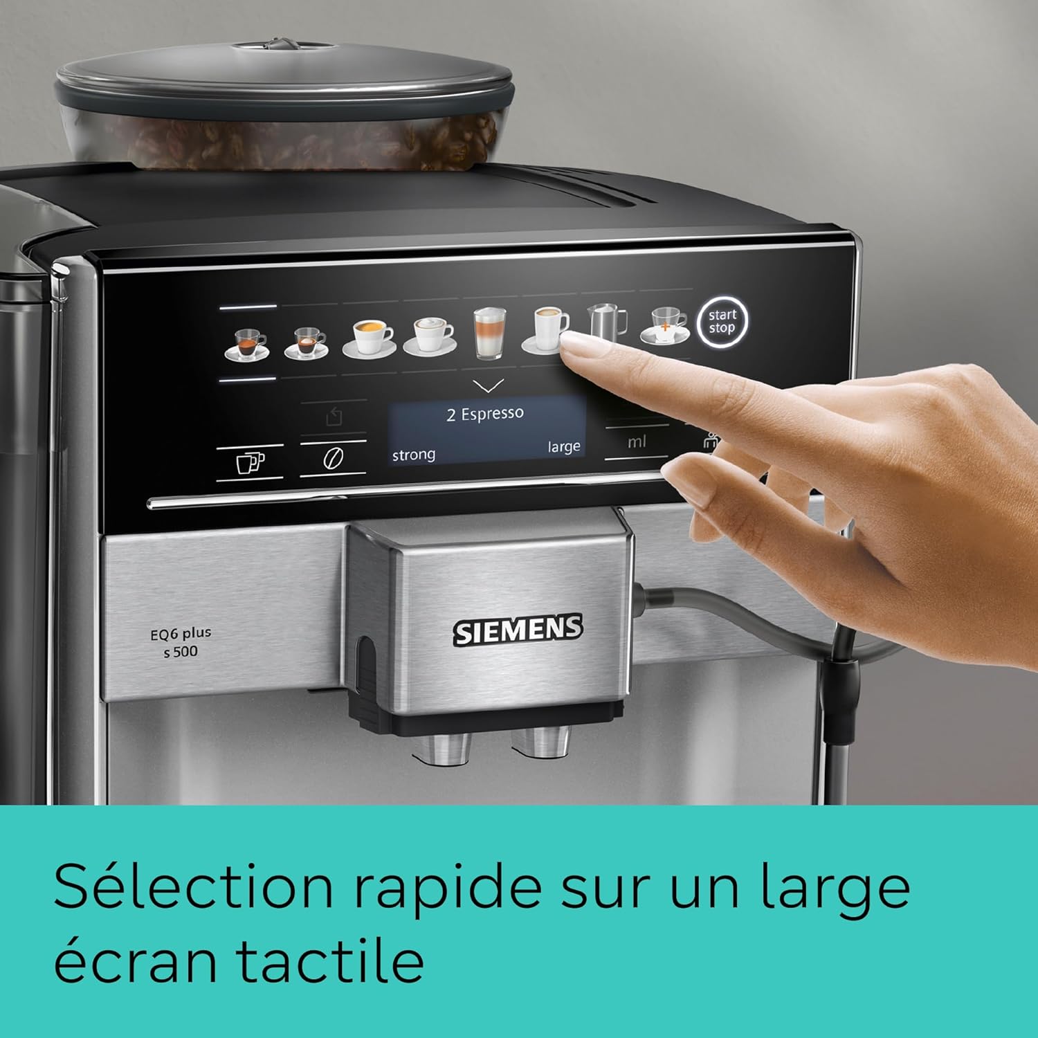 Thumbnail 2 de SIEMENS EQ6 plus S500 TE655203RW : machine à café automatique avec système de lait et écran tactile