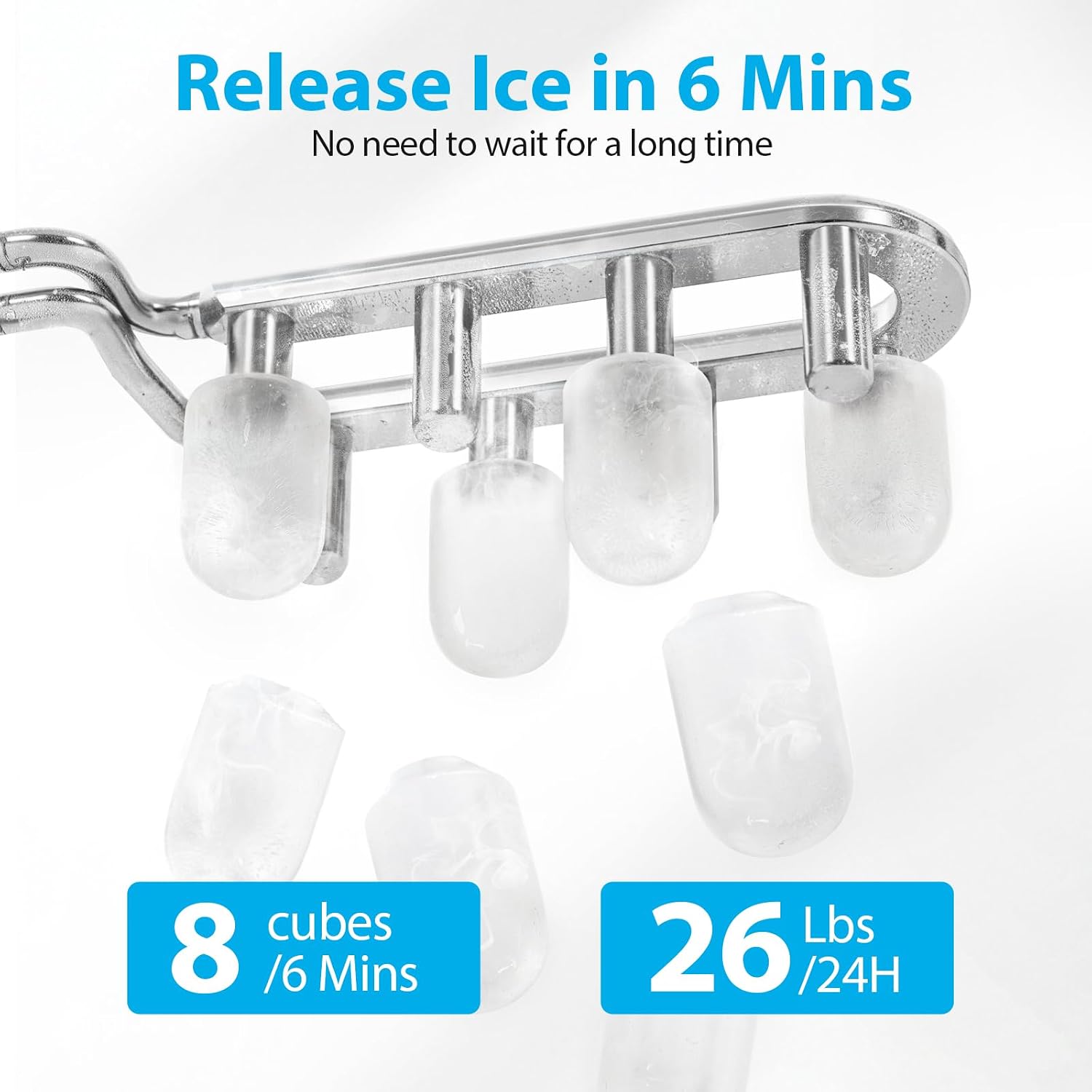 Detalle de Aeitto Countertop Ice Maker 26 lbs/24H