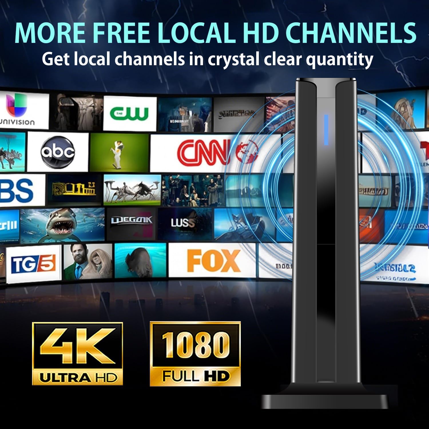 Detalle de ApexWaveTV Digital Indoor Antenna for Smart TV (7.0 in) with 360° Reception