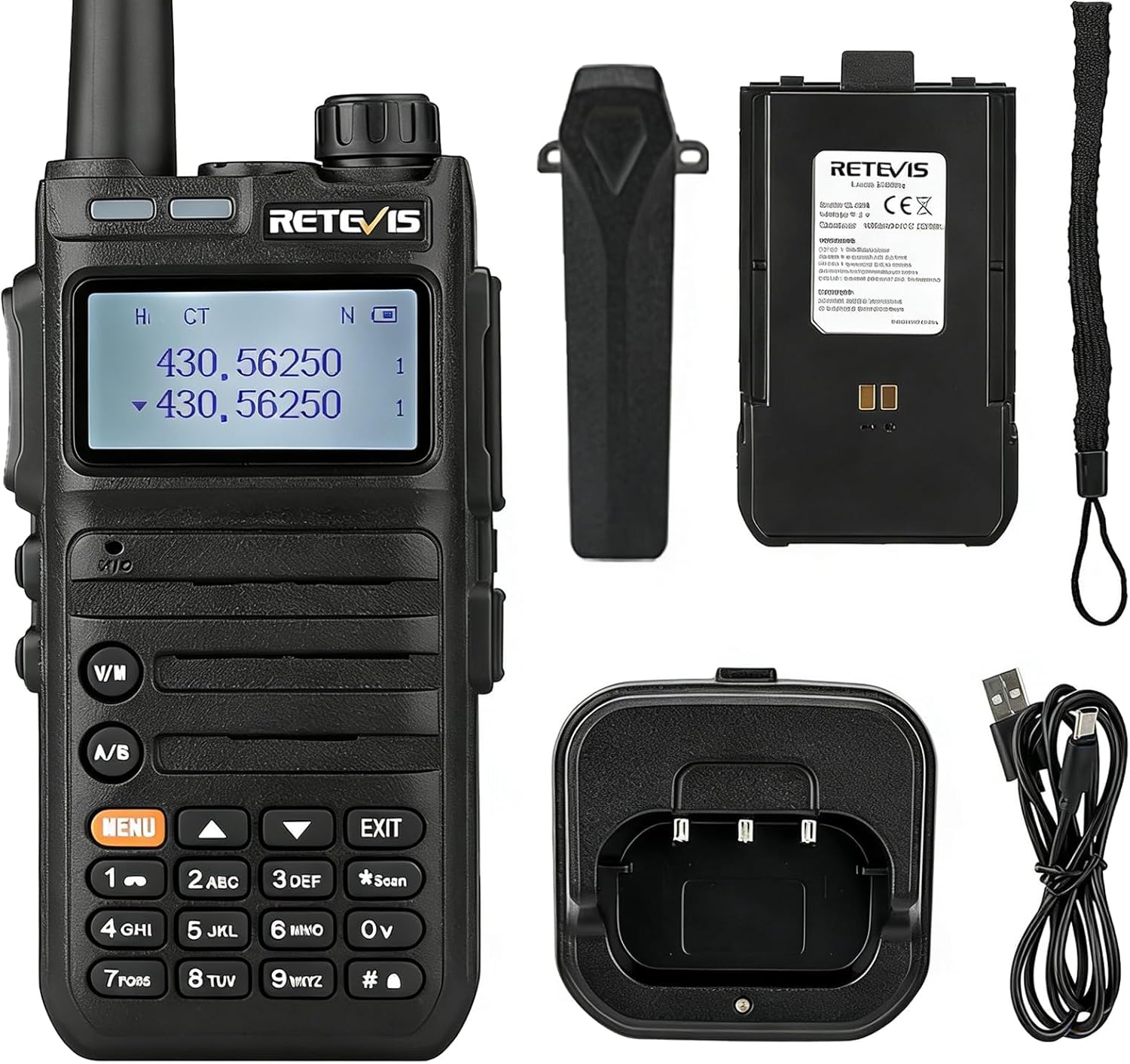 Retevis RA685 Talkie Walkie Double Bande — longue portée, 5W et batterie 1800 mAh pour débutants