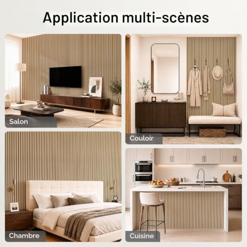 Thumbnail 7 de TONOR Panneau Mural de Bois Teck 120x60 cm – Lot de 10