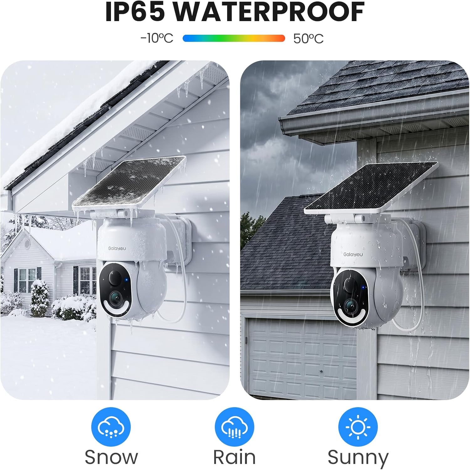 Thumbnail 6 de GALAYOU R6 Outdoor Solar Security Camera, 2K Video, Color Night Vision