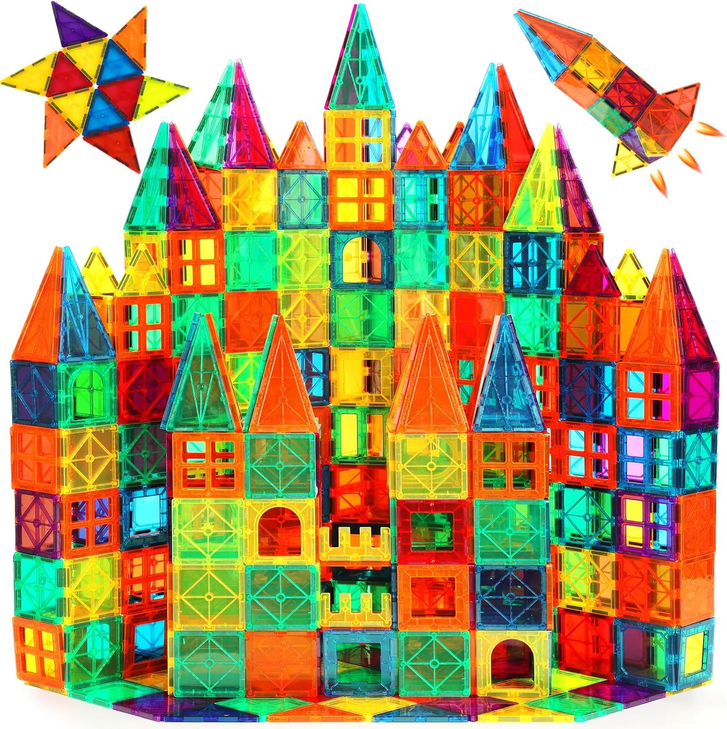Detalle de FNJO Magnetic Tiles 110PCS: A practical, versatile magnetic building set for kids