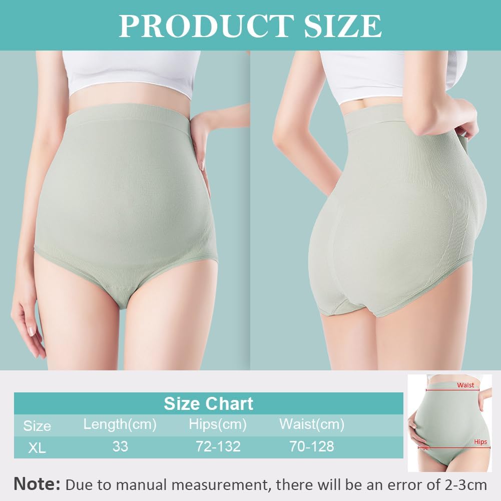 Detalle de Lot de 4 culottes de maternité taille haute sans couture ACWOO (XL)