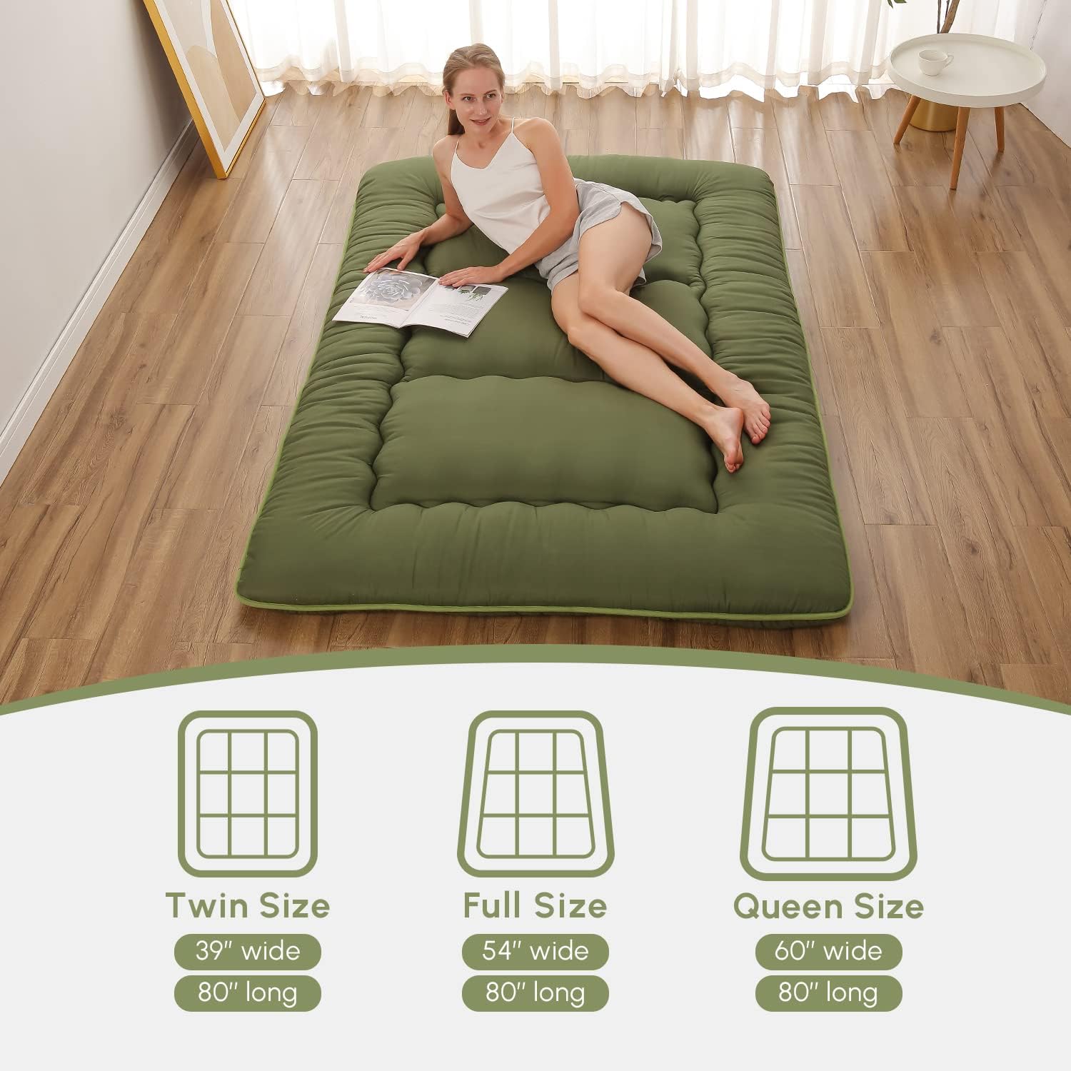 Thumbnail 2 de Zelladorra Japanese Floor Mattress (Twin) with Portable Storage Bag and Washable Cover