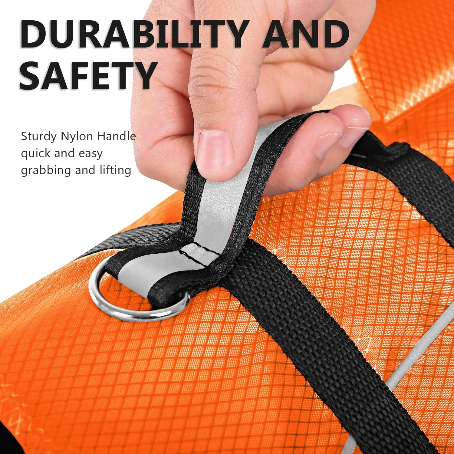 Detalle de Queenmore Ripstop Dog Life Jacket Shark Style (Orange, XS) for Small & Medium Breeds