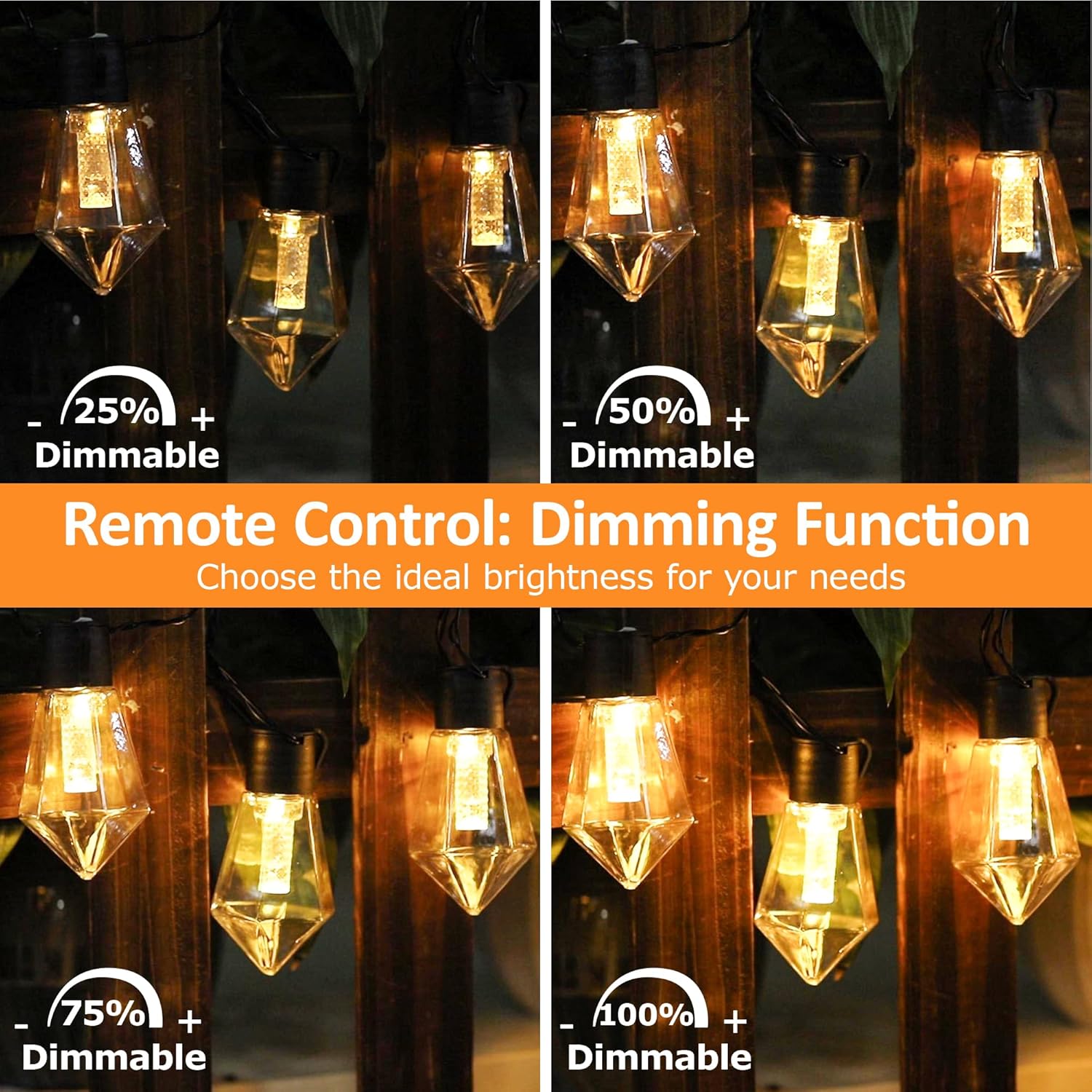 Thumbnail 2 de Aurogeek Festoon Lights Outdoor Garden Battery Powered with Timer (9m) – 8 Modes, USB-C Rechargeable, IP64 Waterproof ST64 Bulbs
