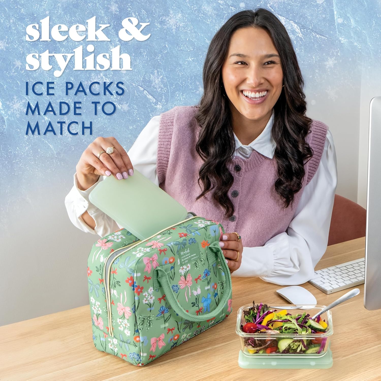 Thumbnail 5 de Fit & Fresh Cool Coolers XL Slim Ice Packs (4-Pack), Quick Freeze Reusable Lunch Cooler Ice Packs, Sage