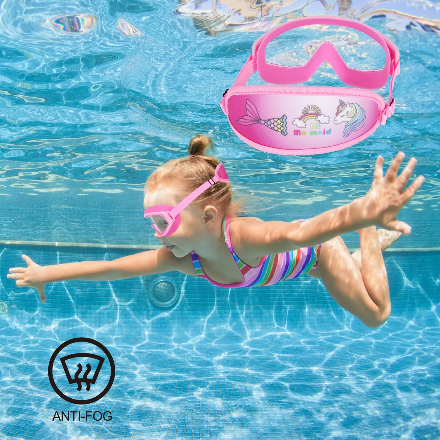 Thumbnail 4 de RUIGAO Kids Swim Goggles Age 4-7: No Hair Pull, Soft Band, No Tangle