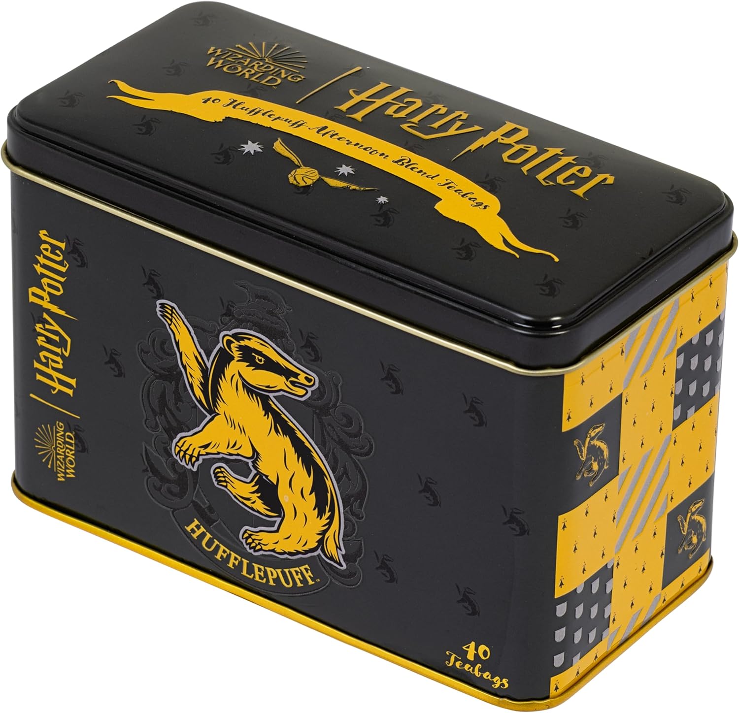 Thumbnail 3 de New English Teas Official Harry Potter Hufflepuff Crest Tea Caddy with 40 English Afternoon Teabags