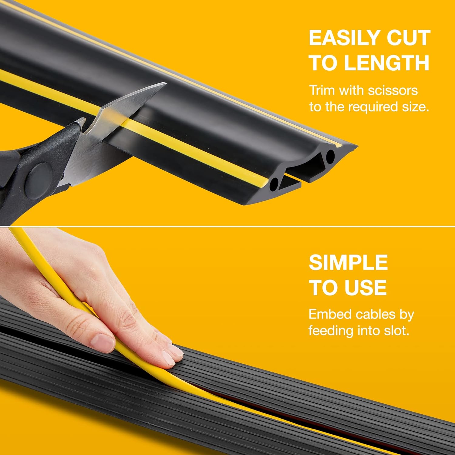 Detalle 2 de Deeba UK Floor Cable Cover Protector (10M) with Pack of Cable Ties – Heavy Duty, Anti-Slip, Ideal for Busy Environments