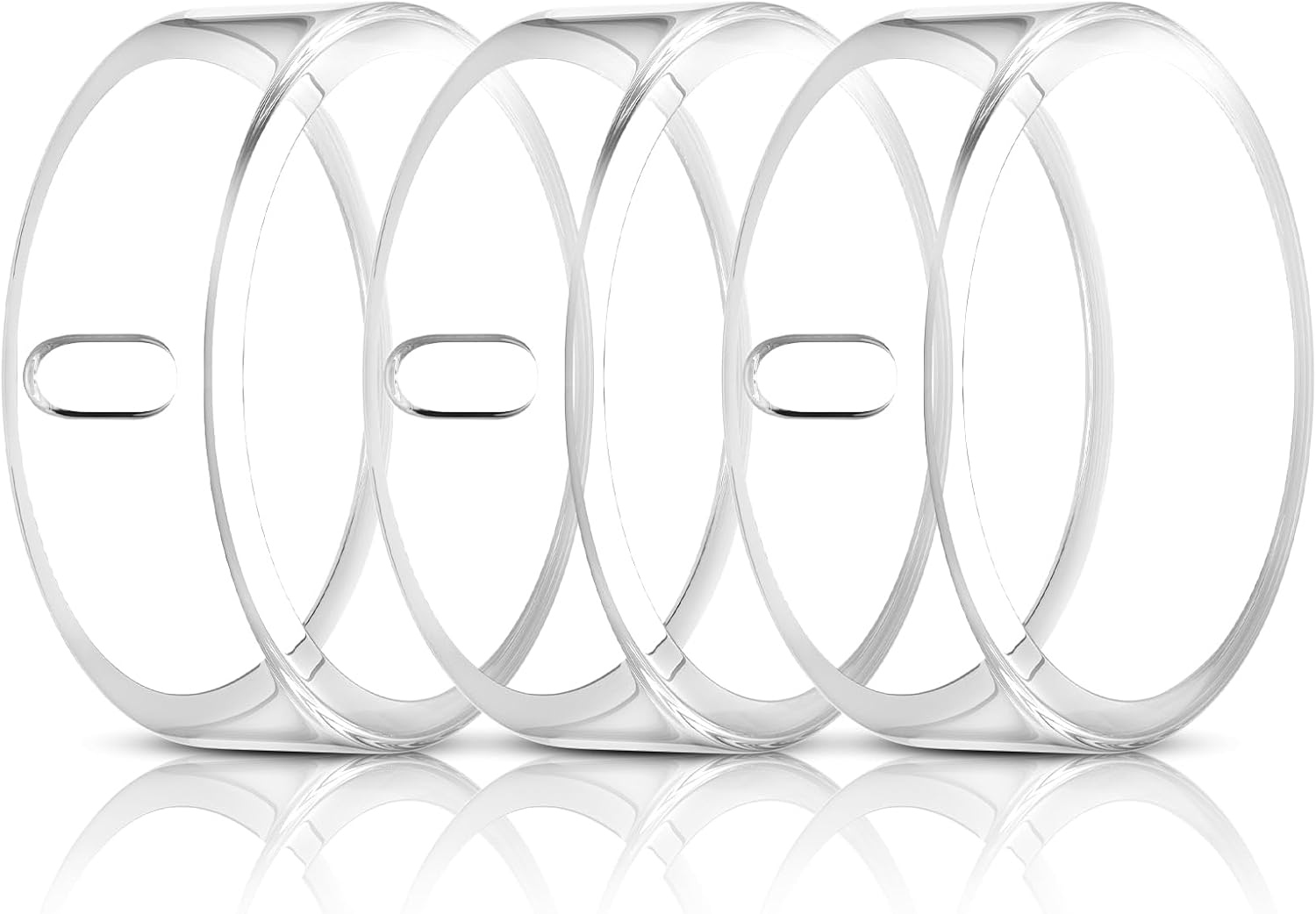 Detalle de 3 Pack TPU Ring Covers for Oura Gen 4/Gen 3 Horizons / Heritage / Ultrahuman Ring – Clear (Size 11)