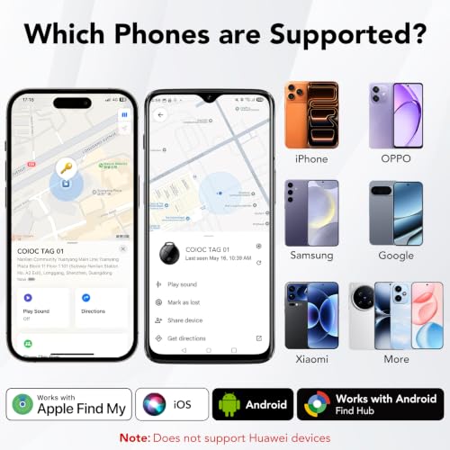 Detalle 2 de Smart Tag 4 Pezzi per Android e iOS di coioc – Tracker Bluetooth con suono 120 dB, IP67, senza abbonamento