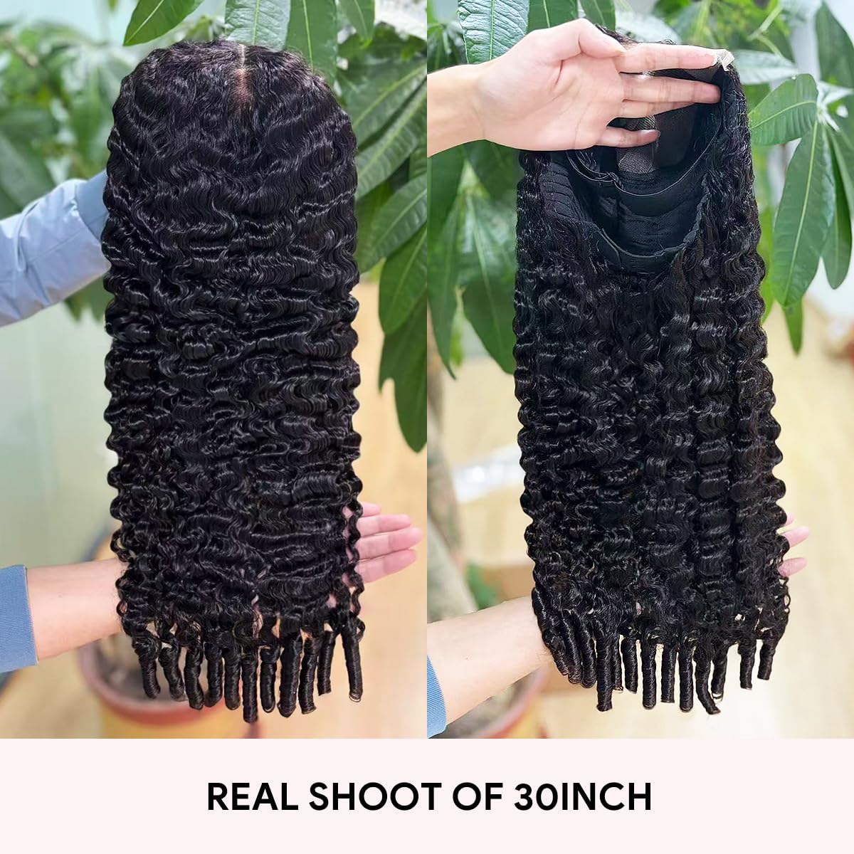 Thumbnail 5 de 250 Density Burmese Curly Human Hair 5x5 HD Lace Closure Wig (12A Virgin Raw) – 30 inch Wear & Go Glueless