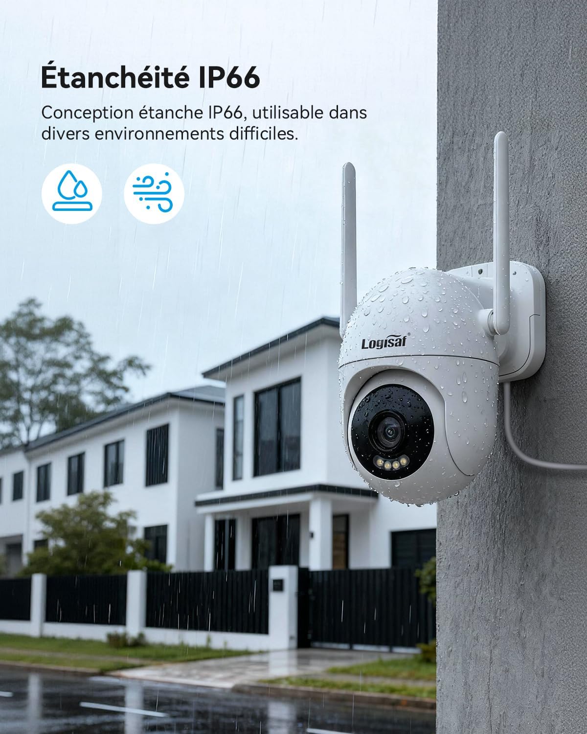 Thumbnail 6 de Caméra WiFi Logisaf 5MP PTZ avec détection humaine et suivi automatique (Eseecloud, 360°) – pour NVR Logisaf