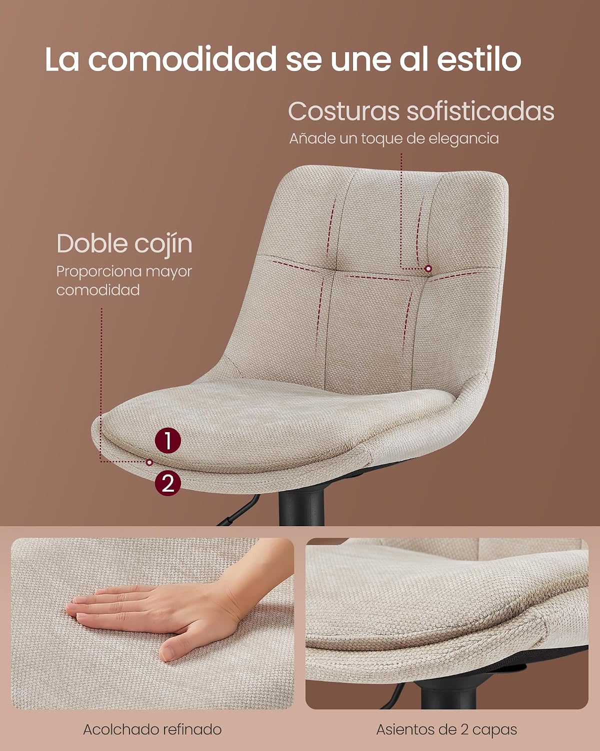 Thumbnail 4 de VASAGLE LJB095K01 taburetes de bar 62–84 cm