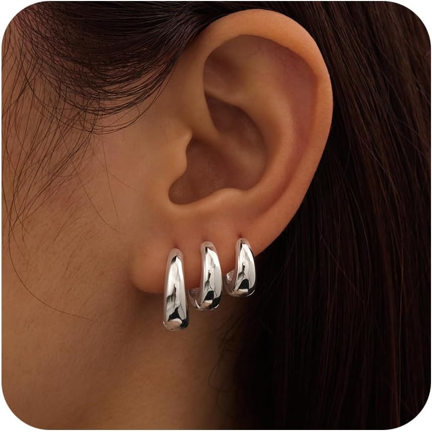 Detalle de FUNEIA Creolen Set 3 Paar Silber 925