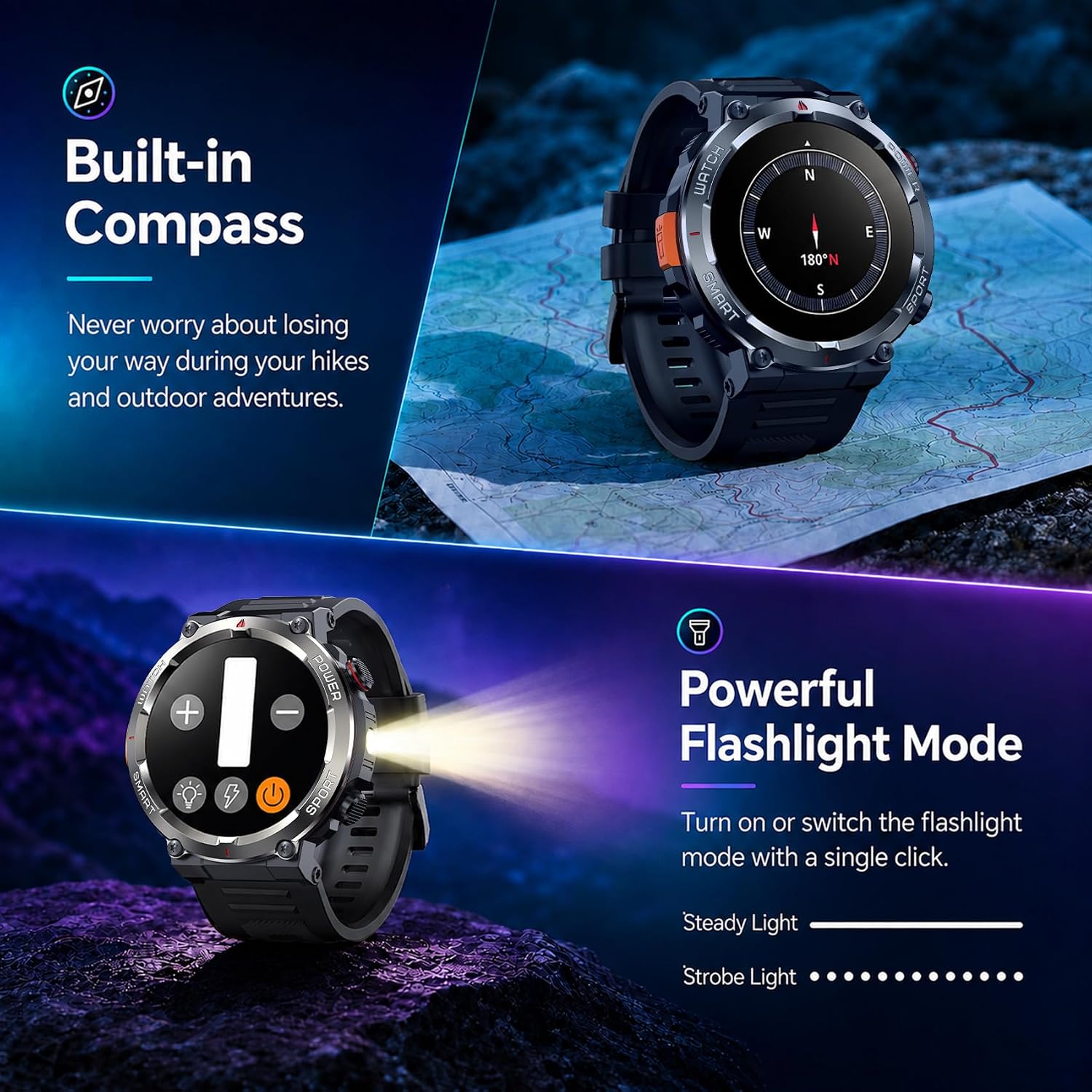Detalle de Blackview Military Smartwatch with 100-Day Standby