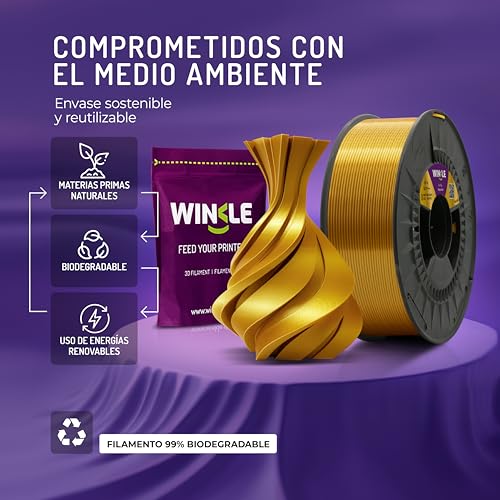 Thumbnail 5 de WINKLE Filamento PLA Silk Oro Rey 1,75 mm