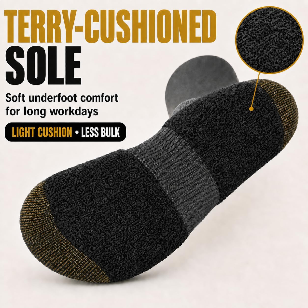 Detalle de JOYNÉE Men's Athletic Crew Socks: Lightweight, Cushioned & Breathable (5/10 Pairs)