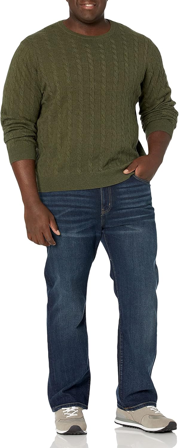 Detalle de Amazon Essentials Men's Crewneck Cable Cotton Jumper