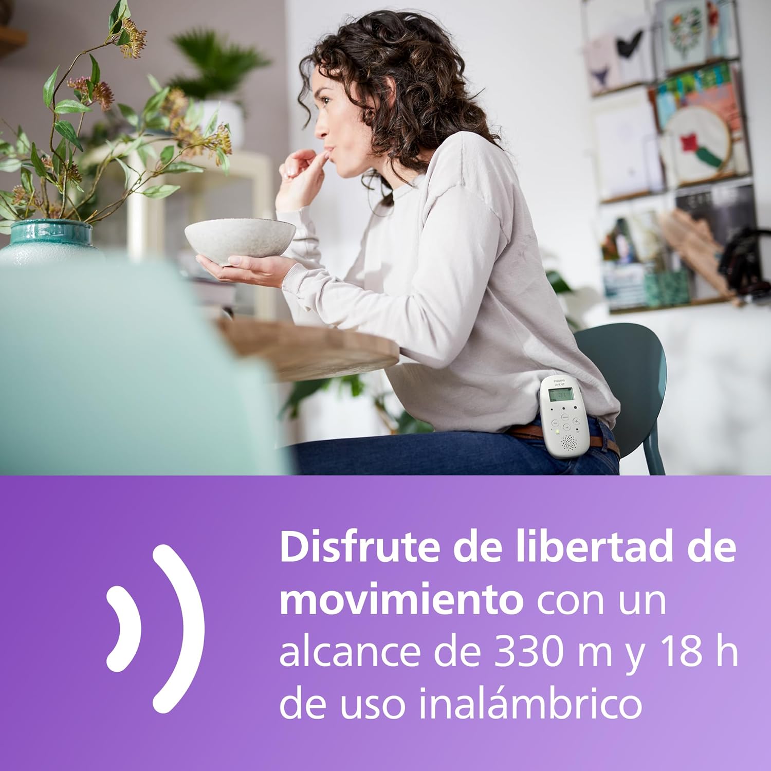 Detalle de Philips Avent SCD713/26: Vigilabebés Audio DECT con Luz 🌙