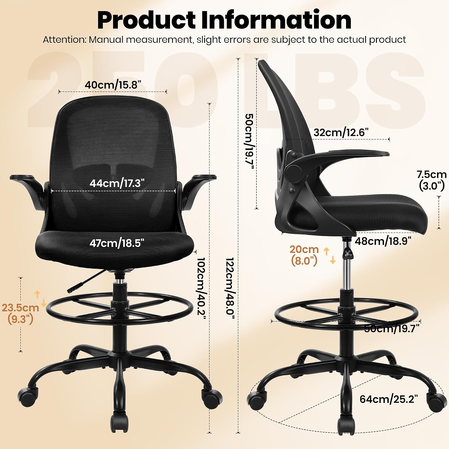 Thumbnail 2 de Primy Drafting Chair Tall with Footrest