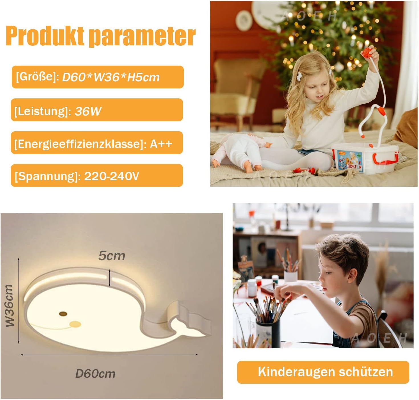 Thumbnail 6 de AOEH LED Deckenleuchte 60CM – Kronleuchter- oder Deckenlampe für das Kinder- und Schlafzimmerambiente